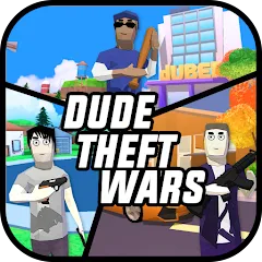 Взломанная Dude Theft Wars: Open World Sandbox Simulator (Мод бесконечные деньги)